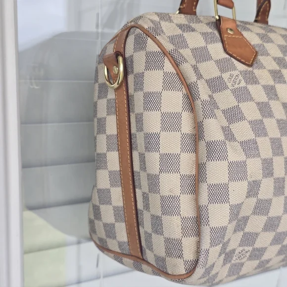 Louis Vuitton Checkered Tan Brown Handbag Women 10x10 Inches Medium - Picture 6 of 16